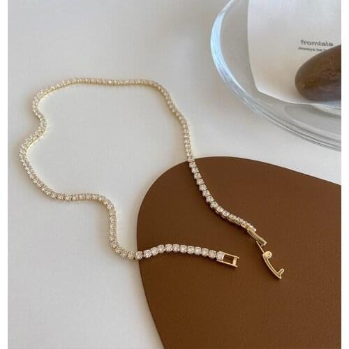Romantic buckles crystal necklace collarbone gold-plated tide restoring ancient ways necklace chain fashi