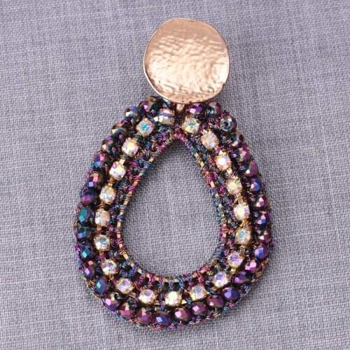 Sehuoran Oorbellen Drop Earrings For Women Female Crystal Beads Handmade Boucle d'oreille Earrings Bijoux Jewelry Brincos Mujer