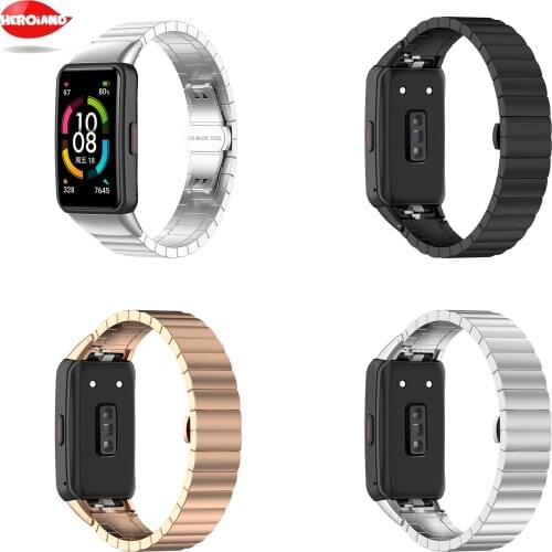 Stainless Steel Replacement Sport Silicone Watch Band Wrist Strap Adjustable Watchbands for Huawei band 6 honor band 6 Watchband