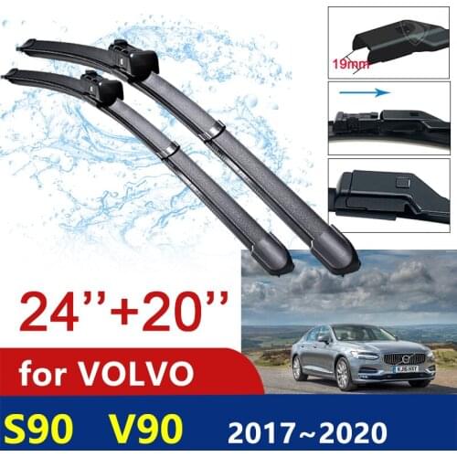 For VOLVO S90 V90 2017~2020 S 90 V Windscreen Wipers T4 T5 T6 T8 D3 D4 D5 AWD Car Wiper Blades Car Accessories 2018 2019