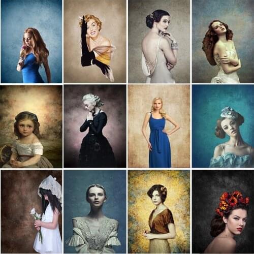 Vintage Gradient Solid Color Photography Backdrops Props Brick Wall Wooden Floor Baby Portrait Photo Backgrounds 210125MB-57