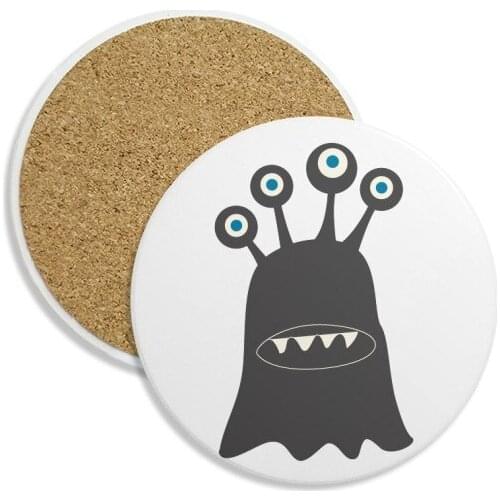 Universe And Alien Monster Ceramic Coaster Cup Mug Holder Absorbent Stone for Drinks 2pcs Gift