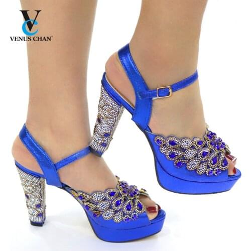 2021 Spring Fashion Women Mid Heels PU Leather Italian High Heels Autumn Slipper for Wedding Nigerian Women Sandals High Quality