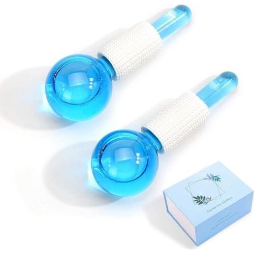 2pcs Facial Globes for Massage Tool Face Roller Cold Skin Massagers Tightening Reduce Puffiness and Dark Circles