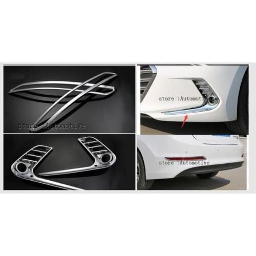 2017 2018 For Hyundai Elantra front fog lights cover rear foglights trim car-Styling Exterior chrome decoration accessory part