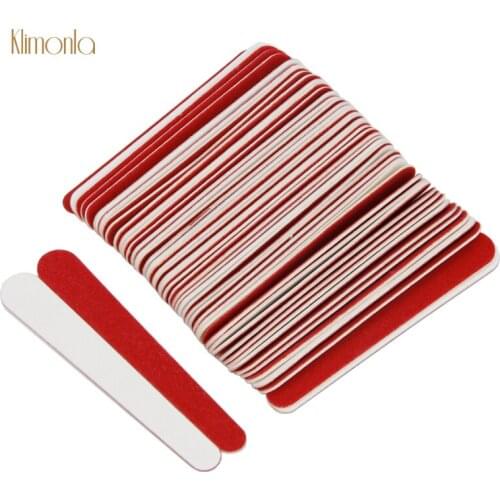 300Pcs Wooden Nail File 180/240 Double-side Red and White Sanding Buffer File Fingernail Polishing Manicure DIY Nail Art Tools