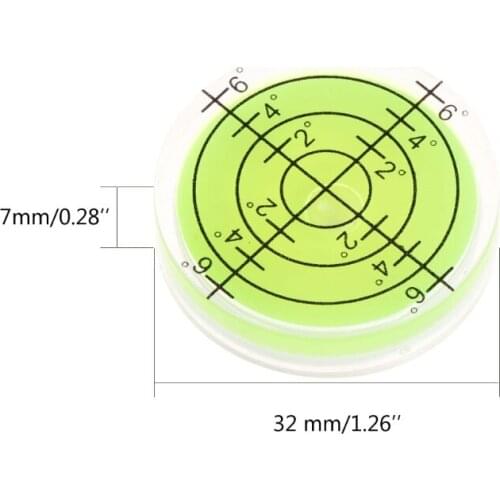 32x7mm Bulls-eye Bubble Degree Marked Surface Level For Camera Circular