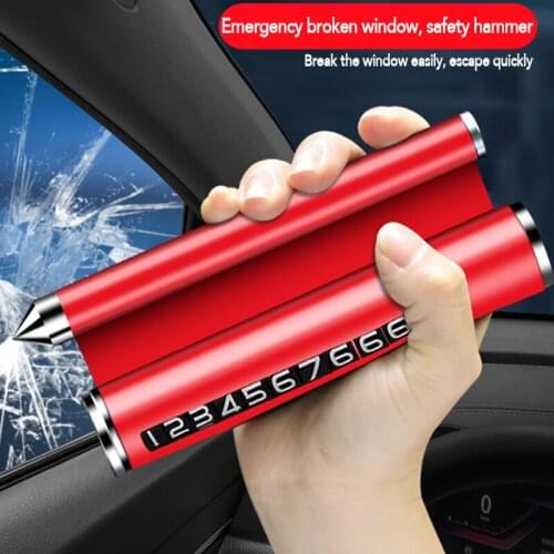 4 in 1 Multifunctional Metal Temporary Parking Number With Mobile Phone Holder Aromatherapy Safety Hammer