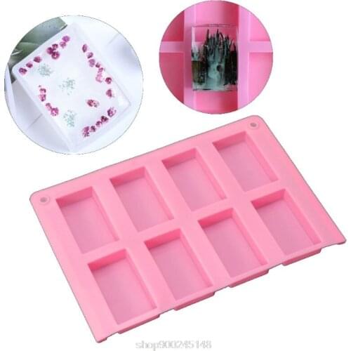 8 Cavities Rectangle Cuboid Silicone Mold Soap Dried Flower Resin Mold DIY Tools N02 20 Dropshipping