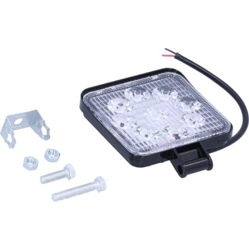 Car Work Lamp 9LEDs Spotlight 27W Square IP67 Aluminum Alloy PC for Automobile Motorcycle Off-Road Universal
