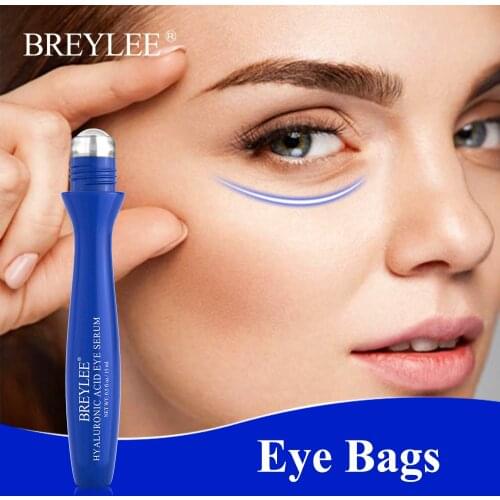 BREYLEE Hyaluronic Acid Eye Serum Eye Roller Remove Fine Lines Eye Bags Moisturizing Anti-Puffiness Dry Skin Care Cream 15ml