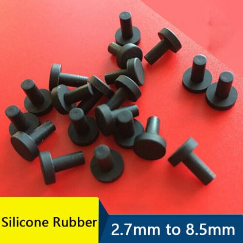 Black Silicone Rubber Plugs 2.7mm~8.5mm High Temperature Resistant Silicone Anti-Collision Plug Elastic Hole Plug -40°~250