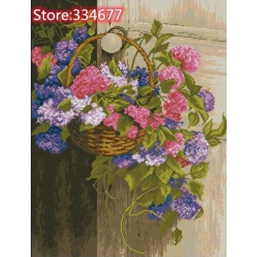 Flower Basket Top Quality Embroidery Needlework 11CT Print 14CT Unprinted Art Cross Stitch Kits DIY Handmade Decor