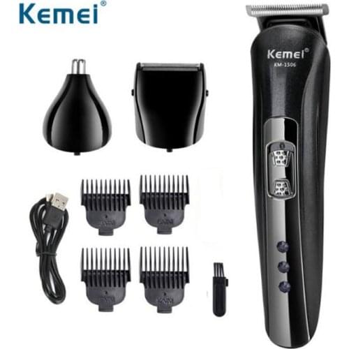 Kemei hair trimmer KM-1506 3 in 1 electric hair clipper nose hair trimmer electric shaver beard trimmer dry battery cordless