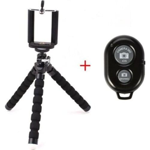 Flexible Sponge Octopus Mini Tripod With Wireless Remote Shutter For iPhone mini Camera Tripod Phone Holder clip stand