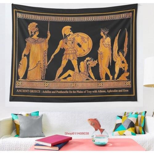 GREECE Ancient God and Goddess Frieze Print tapestry Wall Hanging Tapestries for Living Room Bedroom Home Decor