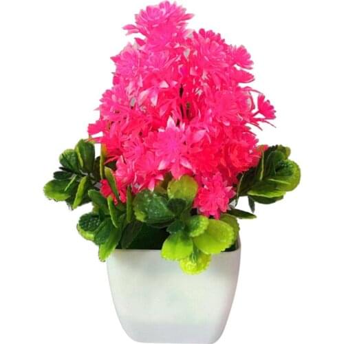 1Pc Artificial Flower Plastic Plant Potted Bonsai Living Room Garden Desk Decor