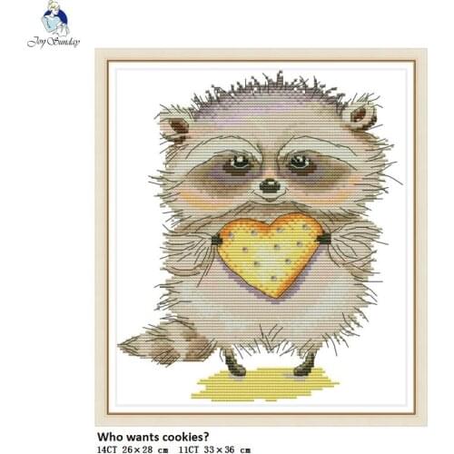 Who Wants Cookies? Pattern Aida Cross Stitch Kits 11CT Printed Fabric 14CT Canvas DMC Counted Cross-stitch Embroidery Needlework