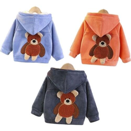 Boy Outerwear Winter Baby Girl Jacket Coat For Toddler Cartoons Children Clothes 1-5 Y Kids Hooded Zipper Jackets Girl Clothing
