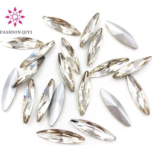 Hot selling 4X15mm Horse eye Glass Crystal Clear white pointback loose rhinestones 50pcs diy nail art/phone/Clothing accessories