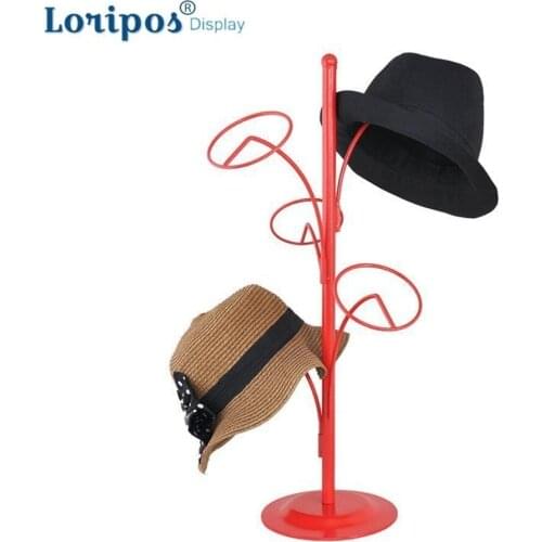Metal Hat Rack For Baseball Caps Multi Hook Hat Hanger Storage Organizer Shelf Table Wig Bracket Display Rack Desk Display Props