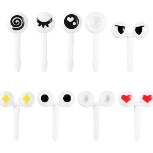 Cute Plastic Fruit Toothpick Lovely Eye Cartoon Forks Bento Decorative Tableware Food Picks Fish Fork Dessert