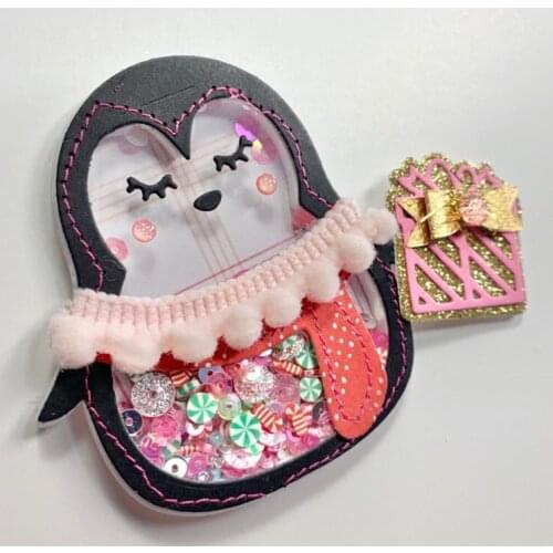 KSCRAFT Cute Penguin Shaker Metal Cutting Dies Stencils for DIY Scrapbooking Decorative Embossing DIY Paper Cards