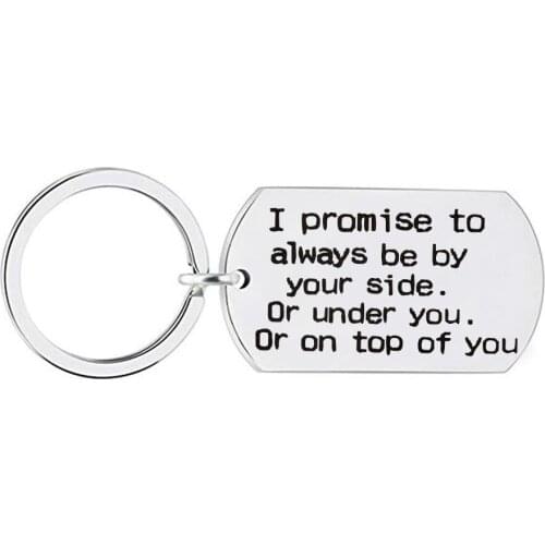 Custom Fashion Keyring Gifts Engraved I Promise To Always Be By Your Side Key Chain Couple Lovers Wife Husband Wedding Gifts