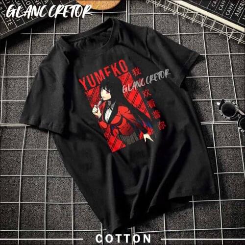 2021 Kakegurui Short Sleeve Print Men Tshirt Casual O-Neck T Shirt Japanese Funny T-Shirt Aesthetic Tumblr Tees