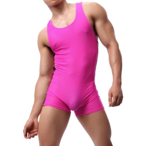 Men Sexy Underwear Men Bodysuit Lingerie Breathbale Men Undershirt Wrestling Singlet Jumpsuit Leotard Sport Boxershort Swimwear