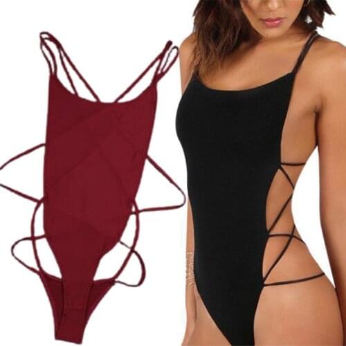 Underwear Sports One-Piece Swimsuit Bikini Sling V-neck Bathing Suit, Beach Women Swimsuit Slim Round Neck Swimwear