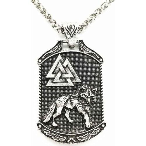 Nostalgia Valknut Odin Scandinavian Norse Viking Wolf Amulet World Tree Pendants Necklaces Vikings Norway Mens Womens Jewelery