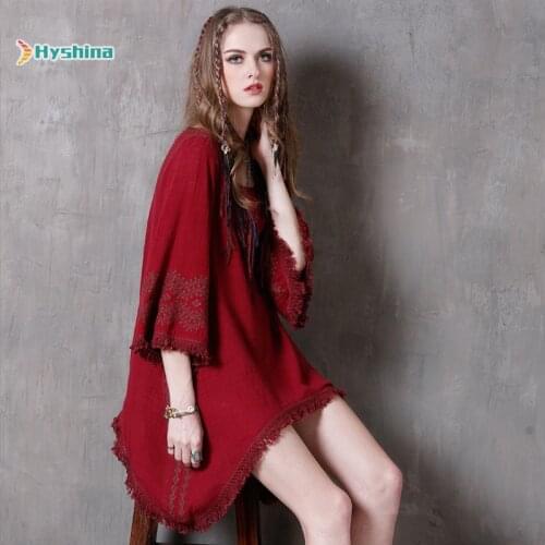 New Irregular Loose Top National Style Lace Dress