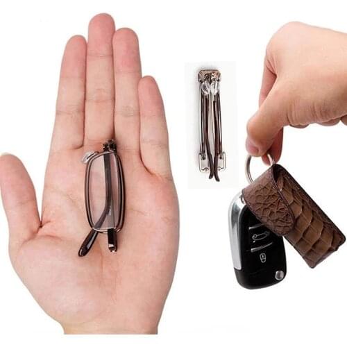 Foldable Hyperopia Diopter Eyeglasses Men Mini Portable Reading Glasses Metal Frame With Case Presbyopia Glasse Women Readers +2