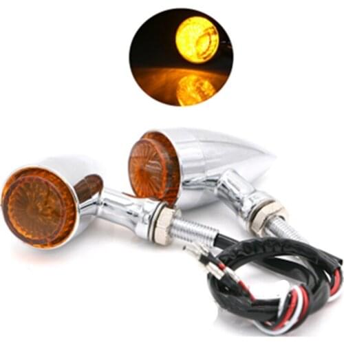 Pair Universal 8mm Motorcycle Bullet Turn Signals Indicators Blinker Lights Lamp For Honda Yamaha Suzuki Kawasaki KTN BMW