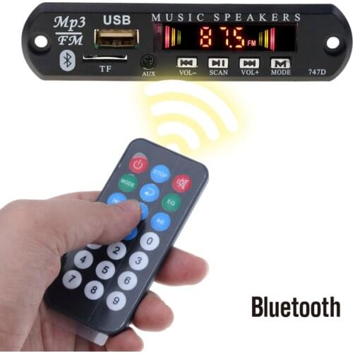 KEBIDU Bluetooth MP3 Decoder Board 5V 12V Wireless Bluetooth MP3 WMA Decoder Board MP3 Player with Remote Control For Car