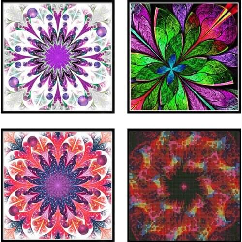 Full circle diamond 5D DIY diamond painting mandala colorful flower diamond embroidery cross stitch home decoration gift