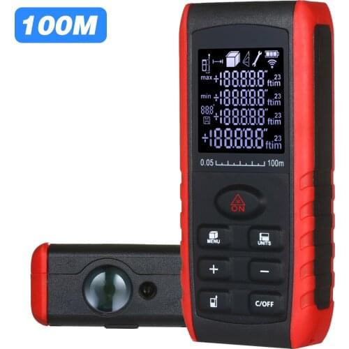 Handheld Digital Laser Distance Meter Diastimeter Laser Distance Measuring Instrument Range Finder Area Volume Measurement 100M
