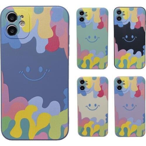 For XiaoMi 11 Multicolored Smiley Straight Side Pattern Casing for 8 9 Mi10 Pro 11 Lite Ultra 9T X2 K40 Silicone Soft Phone Case