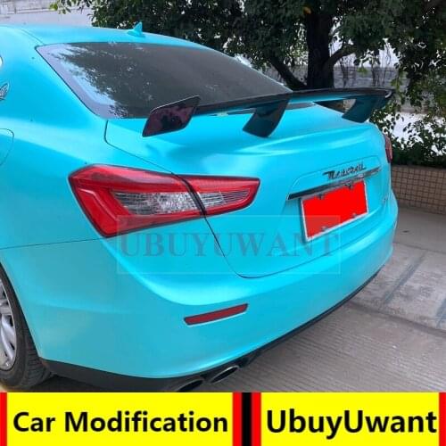 Car Rear Trunk Spoiler For Maserati Ghibli Base Sedan S S Q4 2014-2021 Ghibli Carbon Fiber Rear Trunk Spoiler Boot Lid Lip Wing