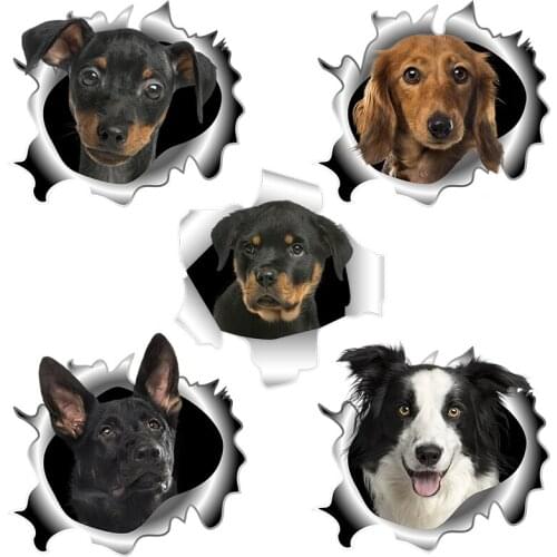 Three Ratels C518 Mini Doberman 3D Dogs car sticker wall stickers for bathroom