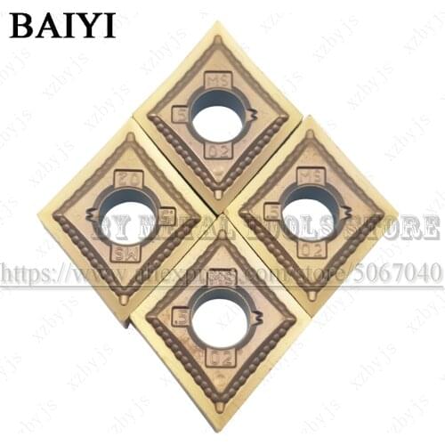 10PCS CNMG120402-MS BP1125 CNMG120402 Carbide inserts turning tools CNMG430.5 Double-sided Blade Cutter lathe Tool