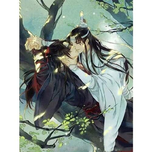 Japanese Cartoon Kiss Diy Diamond Painting Full Square Drill Needlework Diamond Embroidery Kits Home Decoration Hobbies Crafts