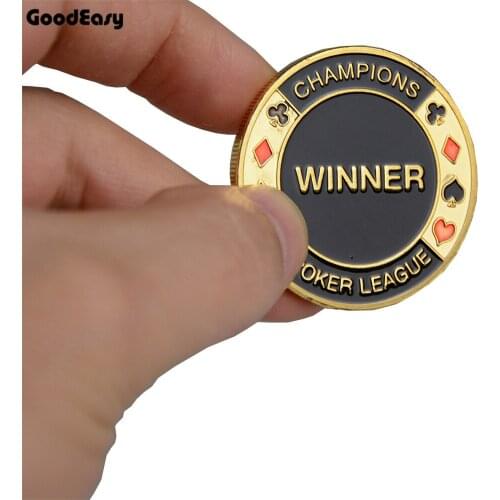 Poker Cards Guard Protector Token Coin with Plastic Cover Texas Metal Chip Poker Club- WINNER Dealer Button Collect