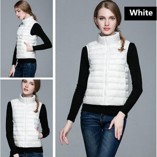 10 Colors Available Winter Autumn Down Vest Women Outwear Slim Zipper Down Coat Woman 2019 Fashion Caual Light Thin Vests S-3XL