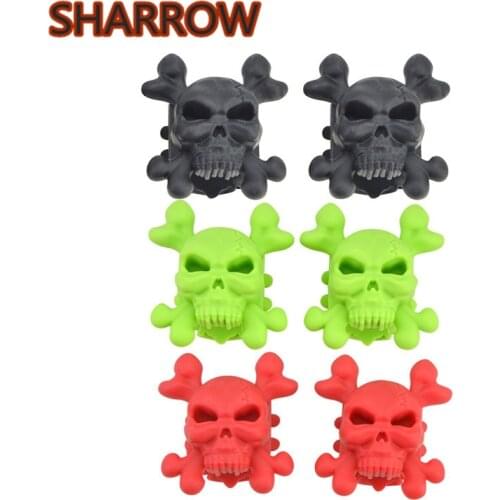 2pcs Skull Archery Compound Bow Stabilizer Silencer Shock Absorber Limb Dampering Reduce Noice For Shooting Training Accessories