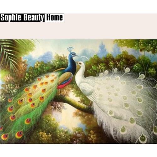 2018 Limited Resin New Arrive Needlework Diy Diamond Painting Cross Stitch Pasted Mosaic Fashion Home Decoration Animal Peacock
