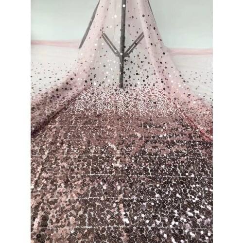 2020 Hot Sale Sequins African French Tulle Wedding Dress Lace Fabrics High Quality Nigerian Mesh Lace 5Yards