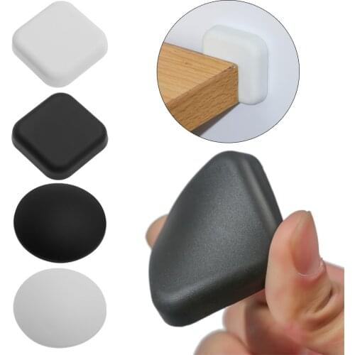 3pcs Home Self Adhesive Door Wedge Block Silicone Door Stopper Non Punching Anti-Collision Wall Protector Baby Safety Dropship