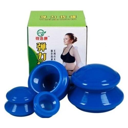 4pcs 1set Health care small body hijama anti cellulite vacuum rubber massager cupping cups chinese healthy therapy massages